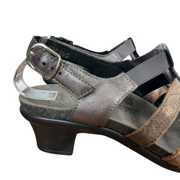 SAS Allegro Lusso Women Metallic Chunky Heel Sandals Strappy Leather Shoes 7.5 N - Picture 12 of 16